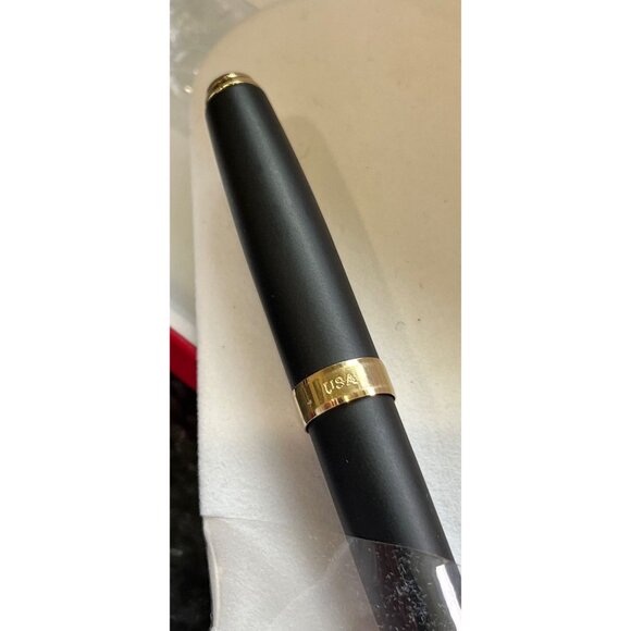 Vtg Sheaffer Prelude Fountain Pen White Dot Black Matte with 22K Gold Plate - Picture 9 of 9
